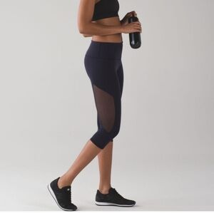 Lululemon Black cropped mesh leggings